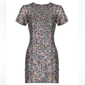 Dress the Population Confetti Holly multicolored sequin mini dress size M (8-10)
